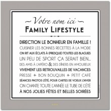 Affiche adhésive personnalisable Family Lifestyle gris galet (60 x 60 cm)  par Mes Mots Déco