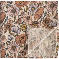 Maxi lange en coton Retro Flowers (120 x 120 cm) - Mushie