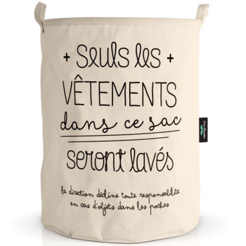 Panier à linge Seuls les vêtements dans ce sac seront lavés Créa Bisontine