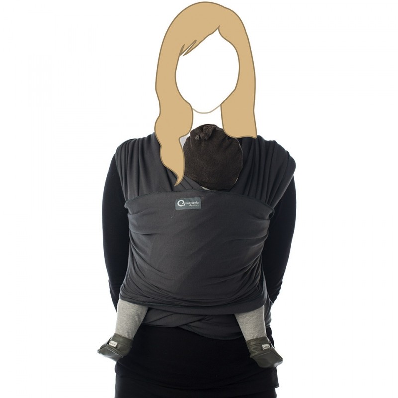 Echarpe de portage Tricot-Slen coton bio gris anthracite  Babylonia carriers