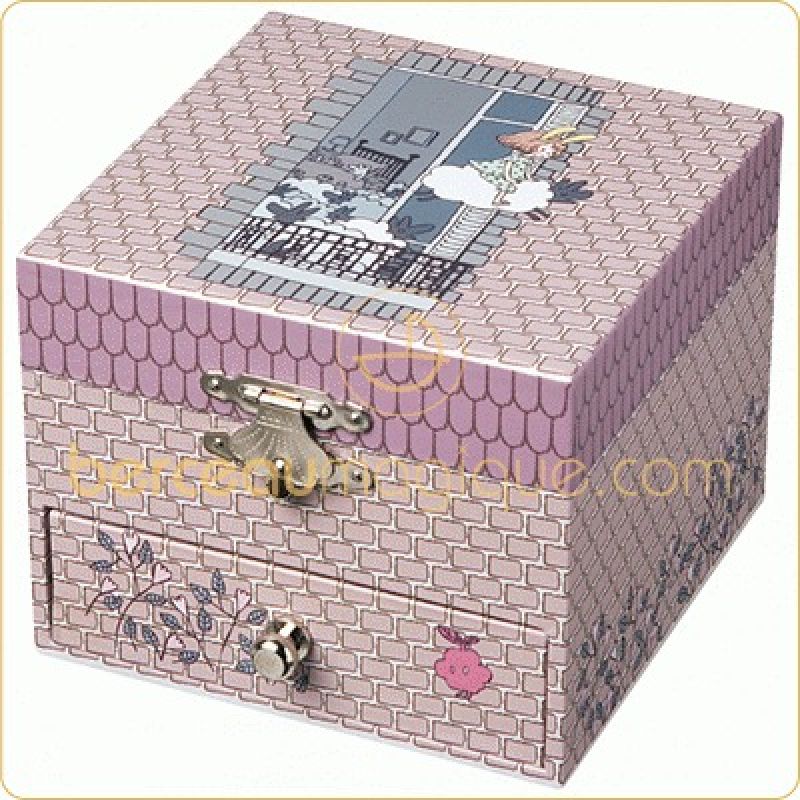 Coffret cube Fille Moutons fenêtre Trousselier