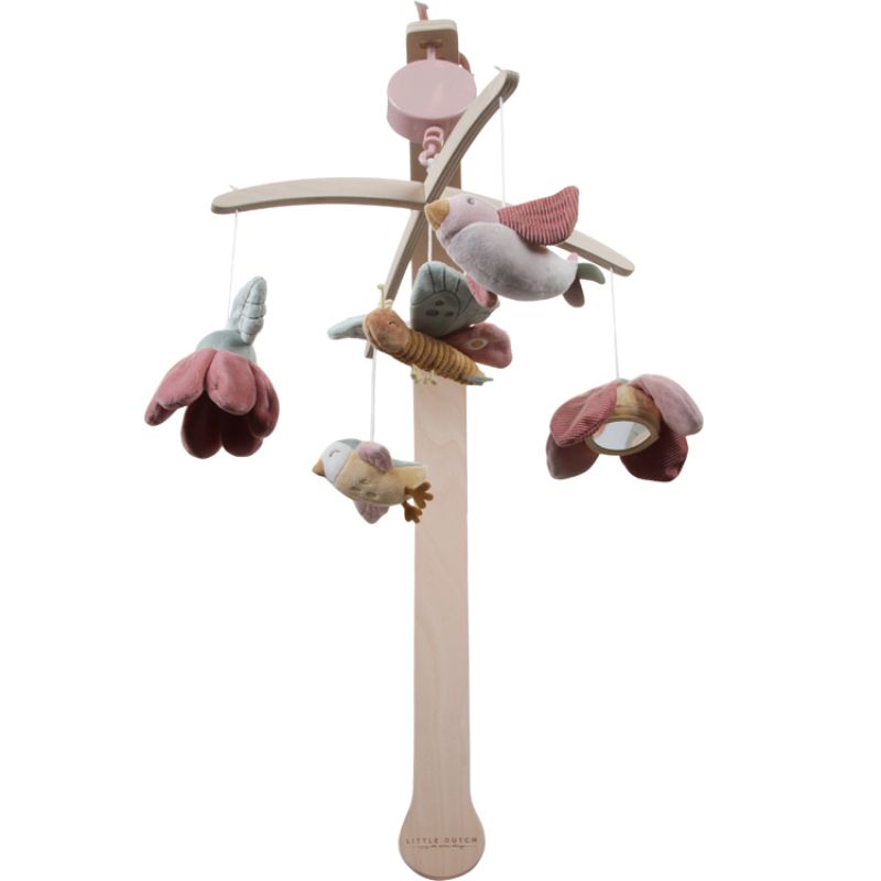Mobile musical en bois Flowers & Butterflies Little Dutch