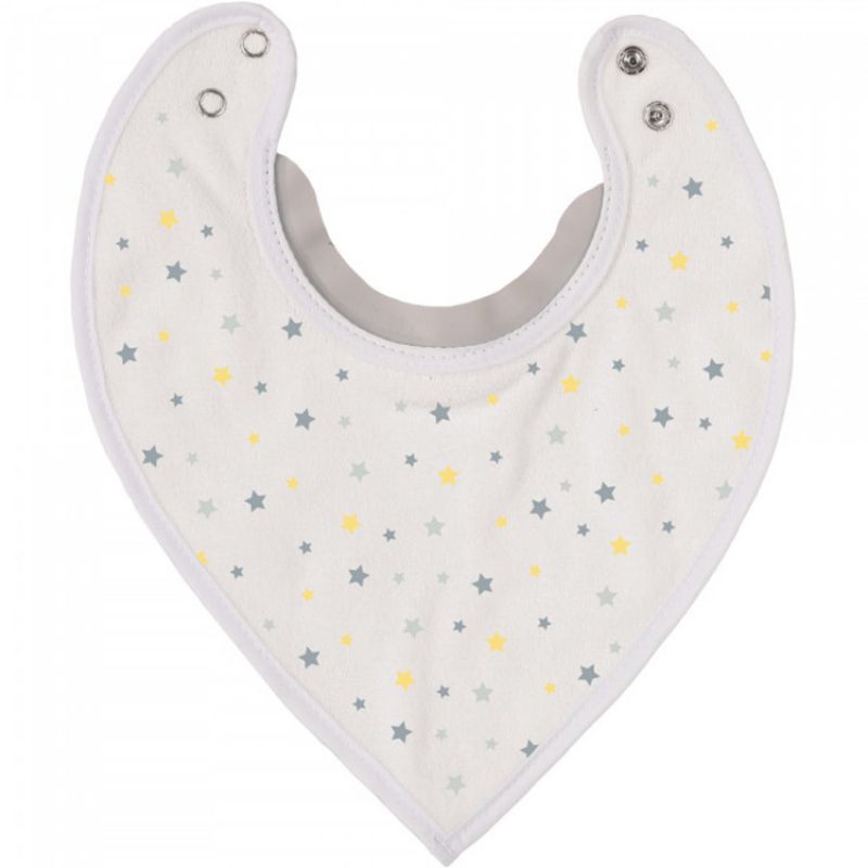 Bavoir bandana Bib up Étoile jaune et gris Trois Kilos Sept