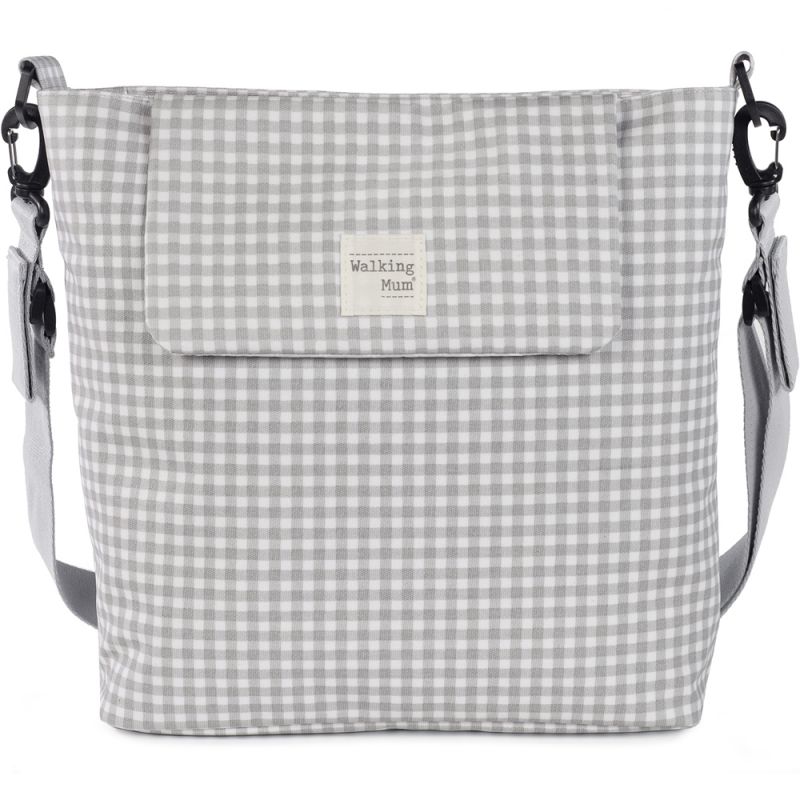 Sac à langer I love vichy gris Walking Mum
