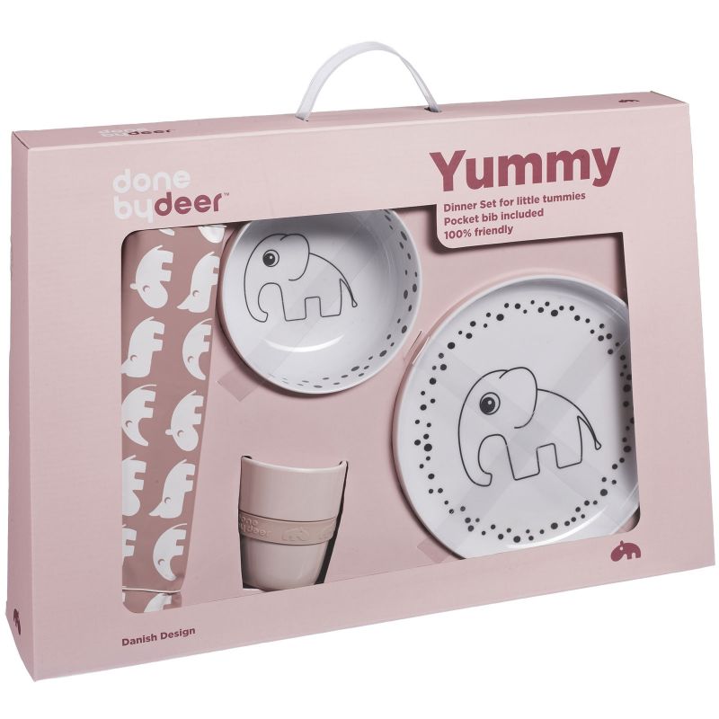 Coffret repas Yummy Dots rose (4 pièces) Done by Deer
