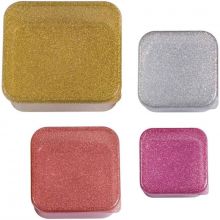 Lot de 4 boîtes à goûter à paillettes Gold blush  par A Little Lovely Company