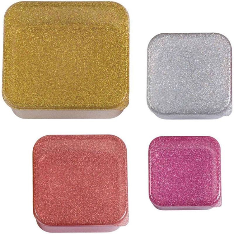 Lot de 4 boîtes à goûter à paillettes Gold blush A Little Lovely Company