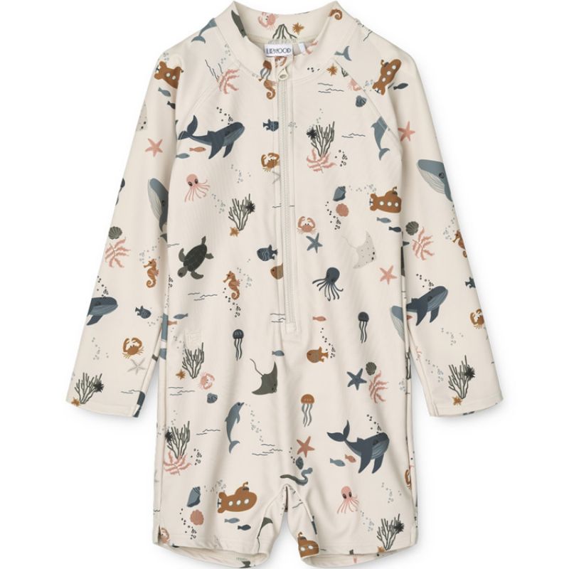 Combinaison maillot de bain Max Sea creature sandy (6-9 mois) Liewood