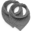 Lot de 2 bavoirs bandana en coton froissé gris - Jollein