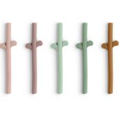 Lot de 5 pailles en silicone Peekaboo Rose mixte