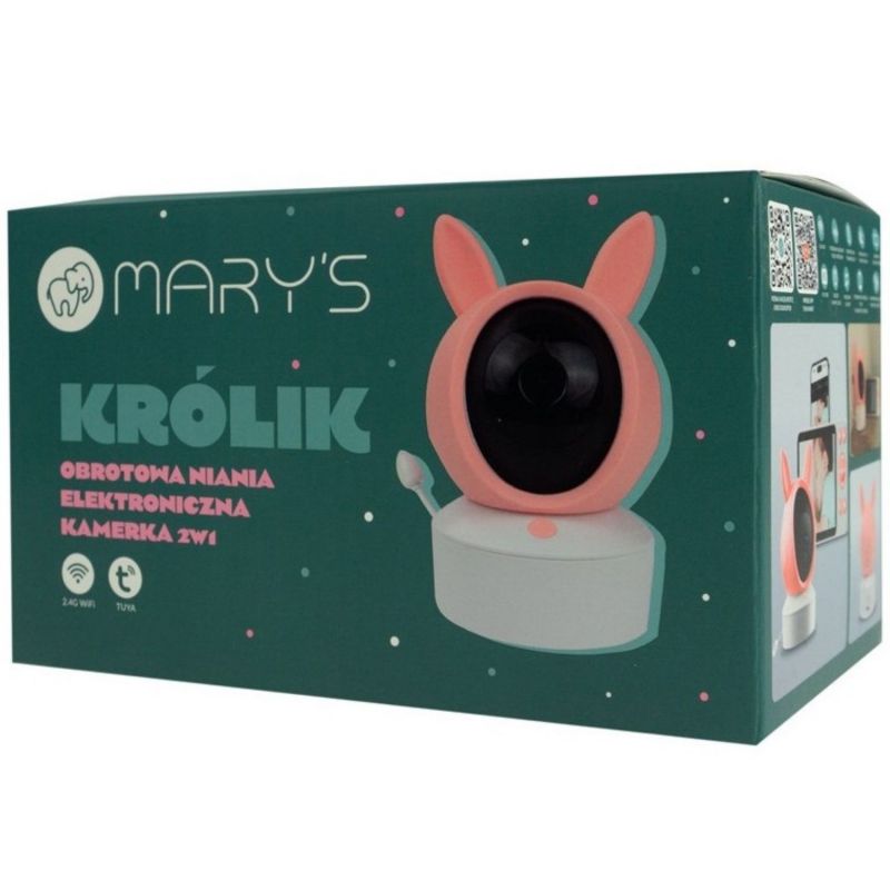 Babyphone vidéo avec caméra 2 en 1 Lapin Rose Mary's Packaging 8