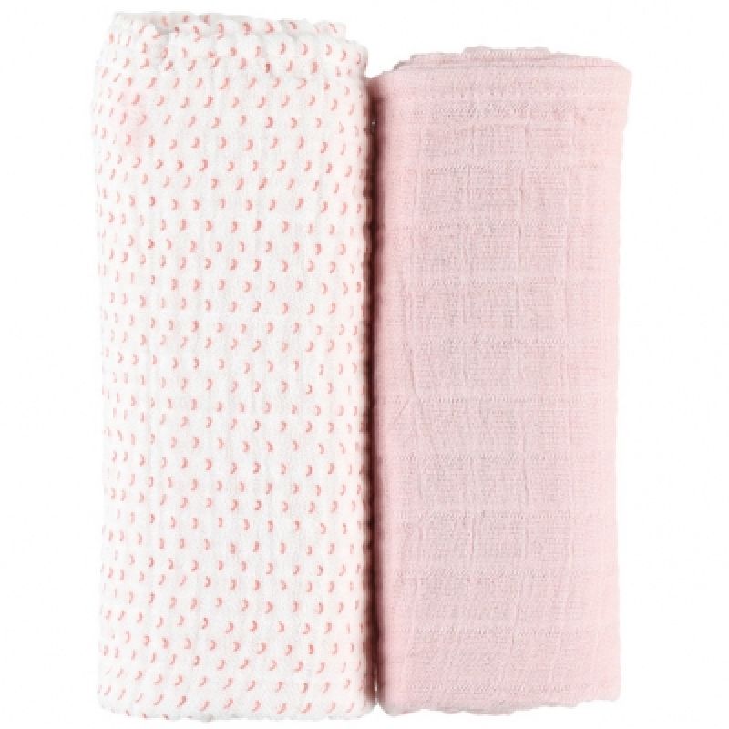 Lot de 2 draps housses coton bio roses Moris & Sacha (70 x 140 cm) Noukie's
