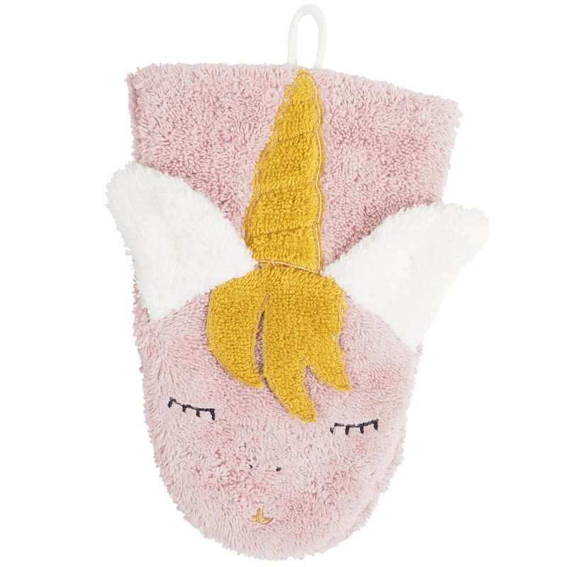 Gant de toilette Licorne rose Kikadu