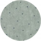 Tapis lavable Round Dot Blue Sage (140 cm)