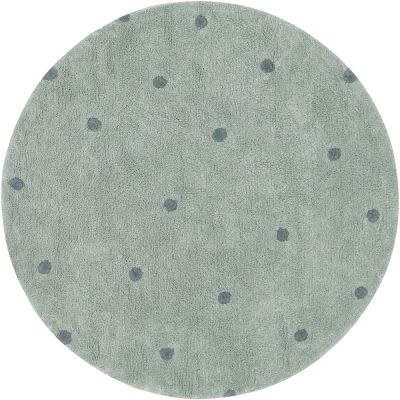 Tapis lavable Round Dot Blue Sage (140 cm)