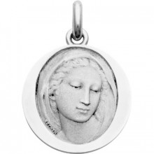 Médaille Vierge Florentine (ronde)  (or blanc 750°)  par Becker