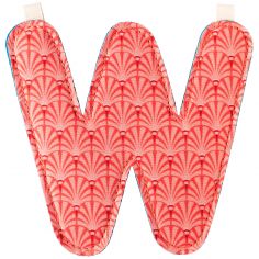 Lettre en tissu à suspendre réversible W (9,5 cm)