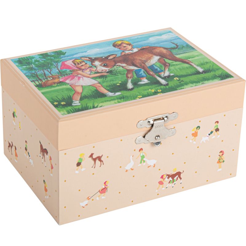 Boîte à bijoux musicale jeune vache Mémoire d'enfance Jeanne Lagarde Trousselier