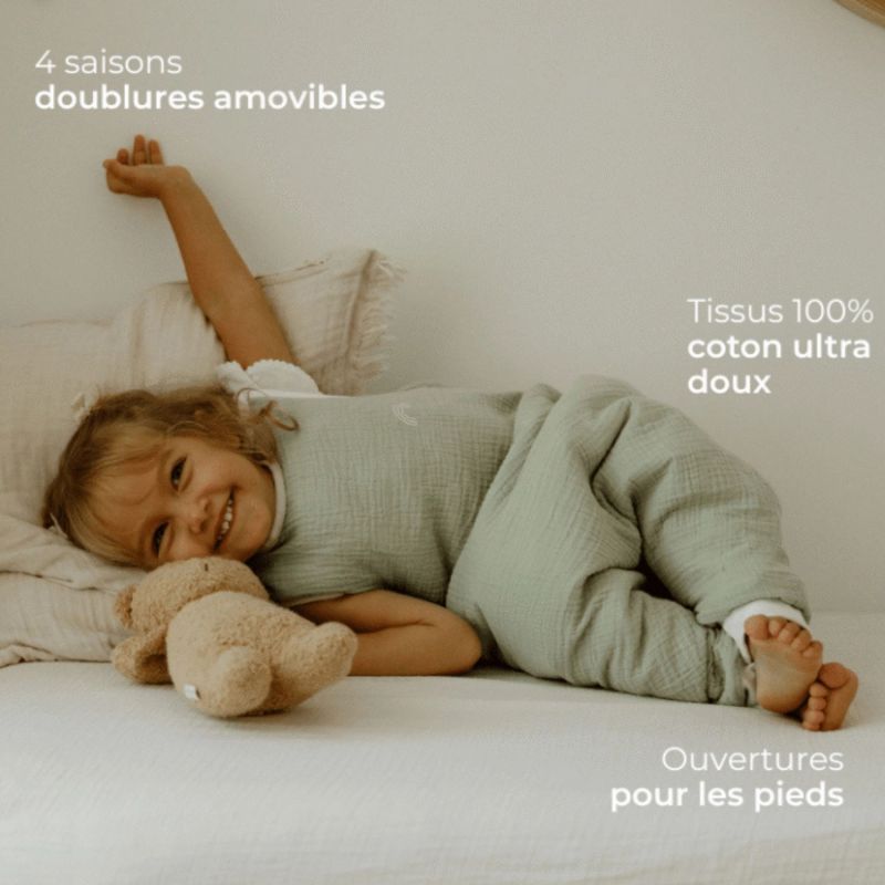 Gigoteuse à pieds vert d'eau 4 saisons (18-36 mois) Les petites billes Ambiance 8