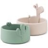 Lot de 2 bols en silicone Lalee sable et vert - Reconditionné Done by Deer Produit 1