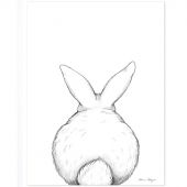 Affiche lapin de dos (30 x 40 cm)