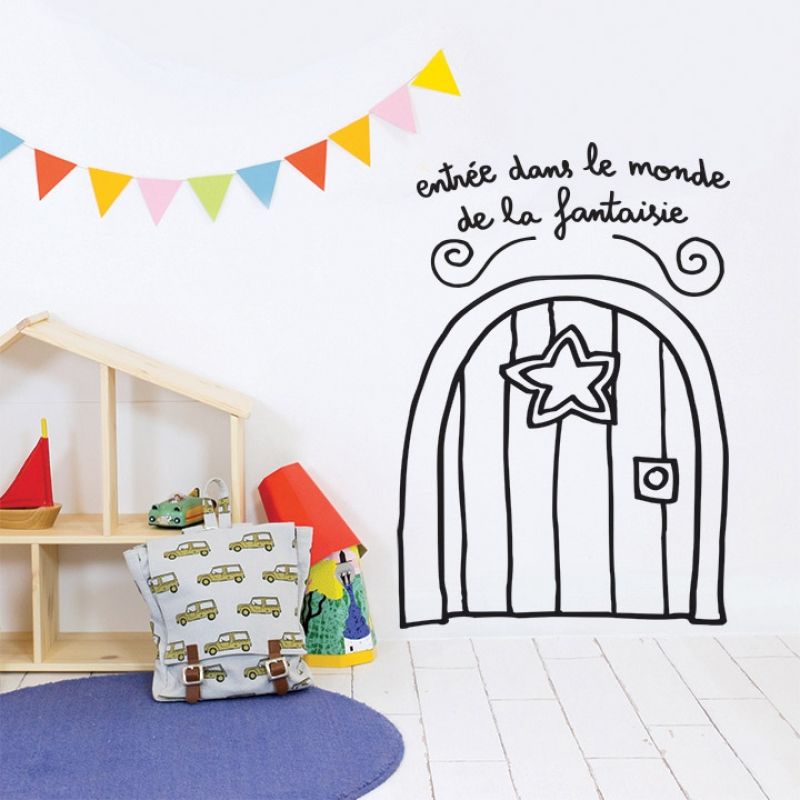 Stickers muraux Porte fantaisie Chispum