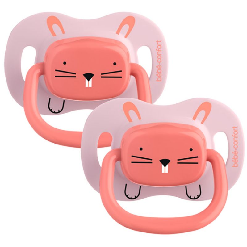 Lot de 2 sucettes réversibles Minimalist Animals rose (6-18 mois) Bébé Confort