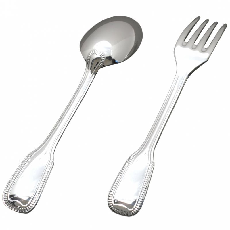 Set de 2 couverts Godrons personnalisables (métal argenté) Aubry-Cadoret