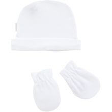 Set bonnet et moufles Liso blanc (naissance)  par Cambrass
