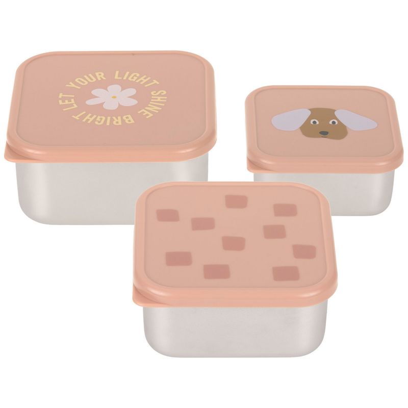 Lot de 3 petites boîtes à goûter inox Pattern Part Lässig Produit 1