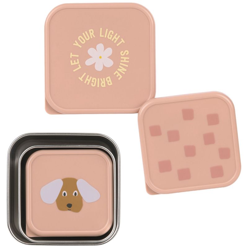 Lot de 3 petites boîtes à goûter inox Pattern Part Lässig Produit 4