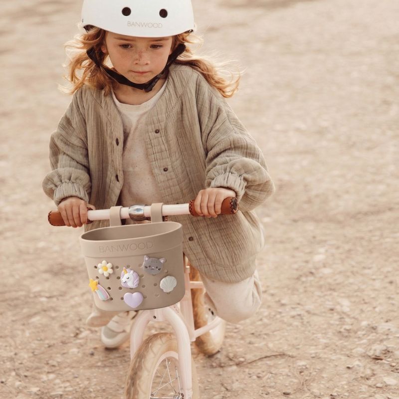 Panier de vélo à personnaliser Pin and Ride Sable Banwood Ambiance 5
