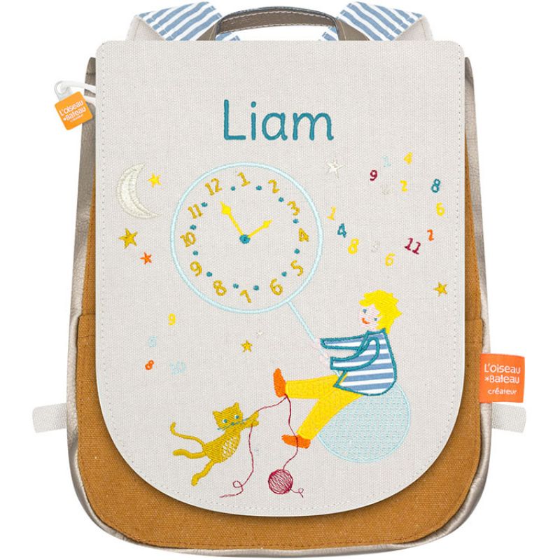 Sac à dos Le garçon et l'horloge (personnalisable) L'oiseau bateau