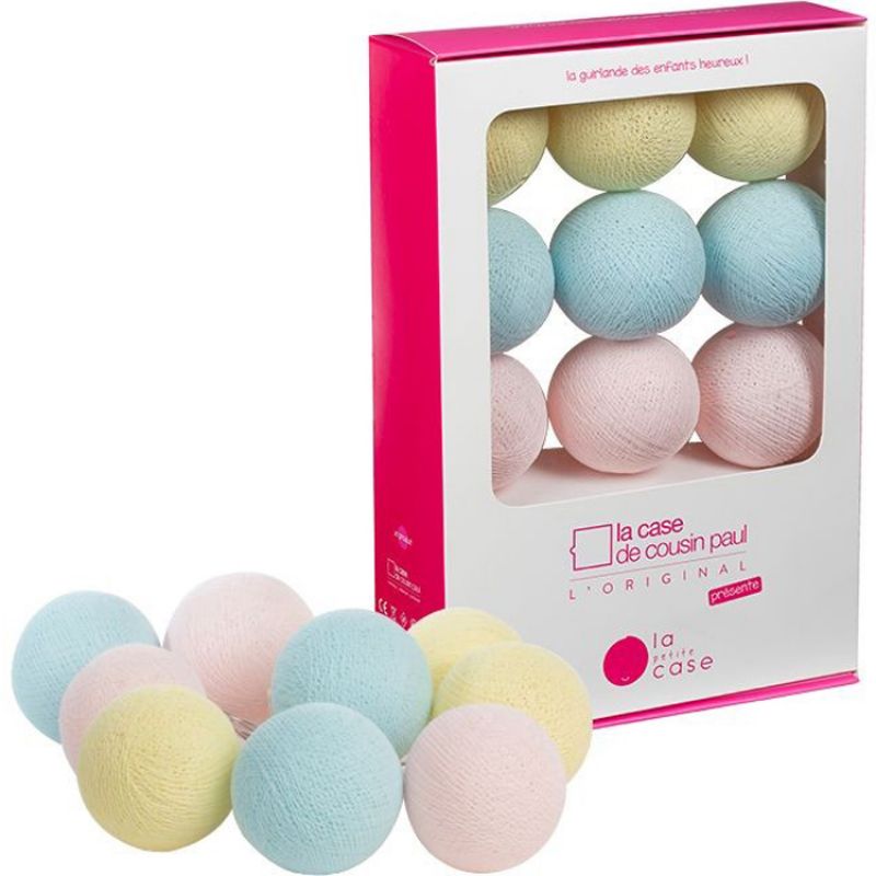 Coffret guirlande veilleuse 9 boules à piles Céleste La case de cousin paul