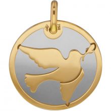 Médaille Colombe personnalisable (acier et or jaune 375°)  par Lucas Lucor