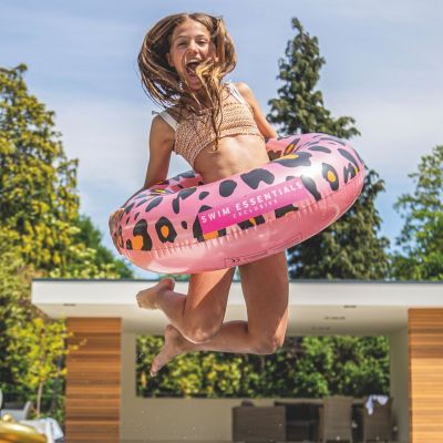 Bouée Léopard rose et doré (55 cm)