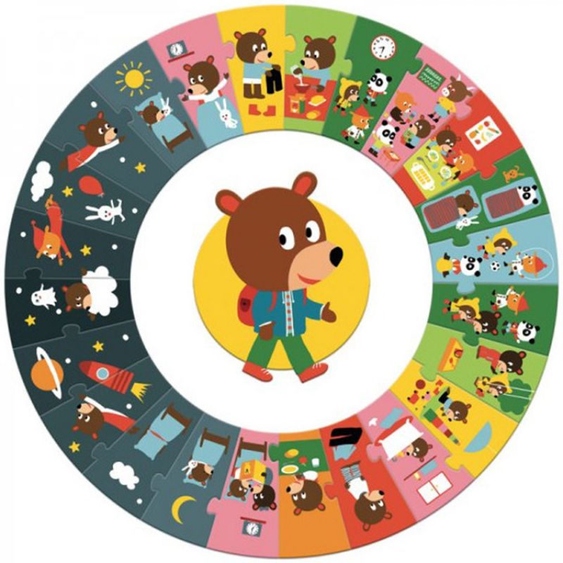 Puzzle géant La journée (24 pièces) Djeco