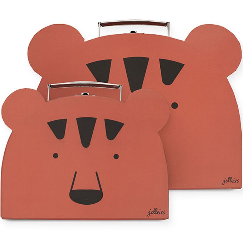Lot de 2 valisettes décoratives tigre rouille Jollein