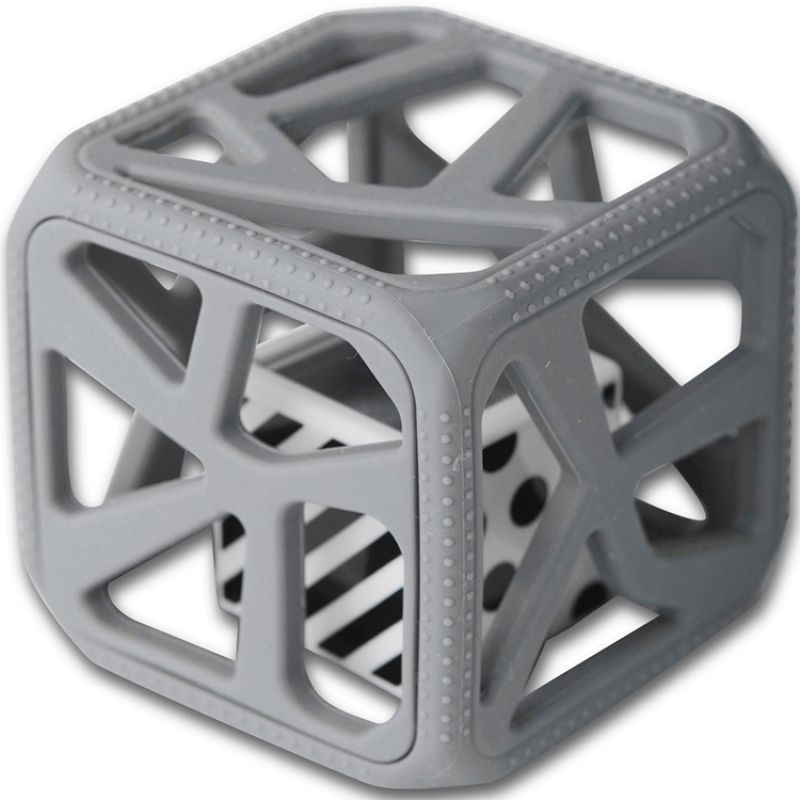 Hochet cube de dentition gris foncé Malarkey Kids