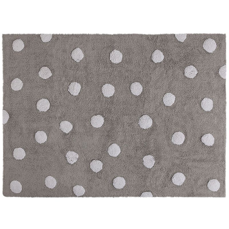 Tapis lavable gris à pois blanc (120 x 160 cm) Lorena Canals