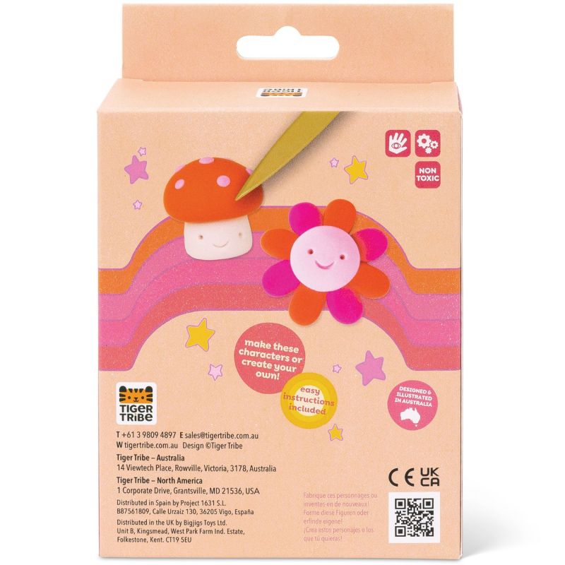 Set créatif en argile Sunset rose et rouge et recharge Tiger Tribe Packaging 9