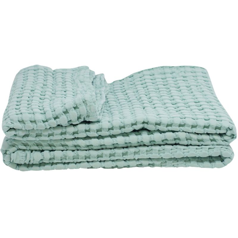 Couverture en coton bio Paros vert aqua (75 x 100 cm) Kadolis