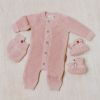 Moufles bébé en teddy coton bio Soul vieux rose (0-6 mois)  par Baby's Only
