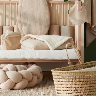 Tresse décorative ouatinée en coton gaufré Latte (200 cm)