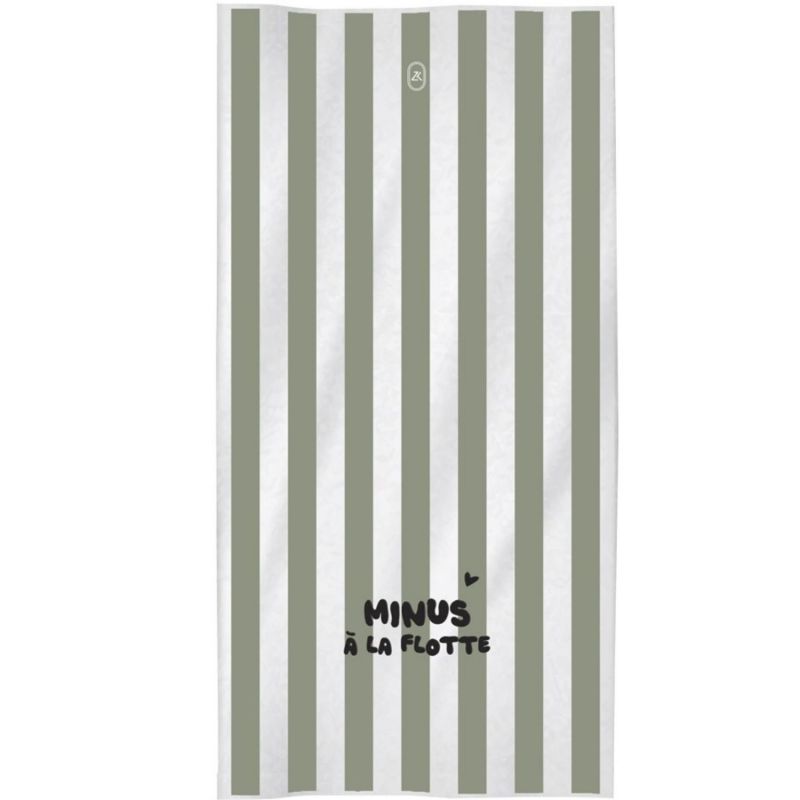Serviette microfibre Minus à la flotte rayures vert Zakuw Produit 1