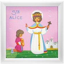 Tableau religieux Ste Alice Saint Patron personnalisable (15 x 15 cm)  par Atelier de Rosbo