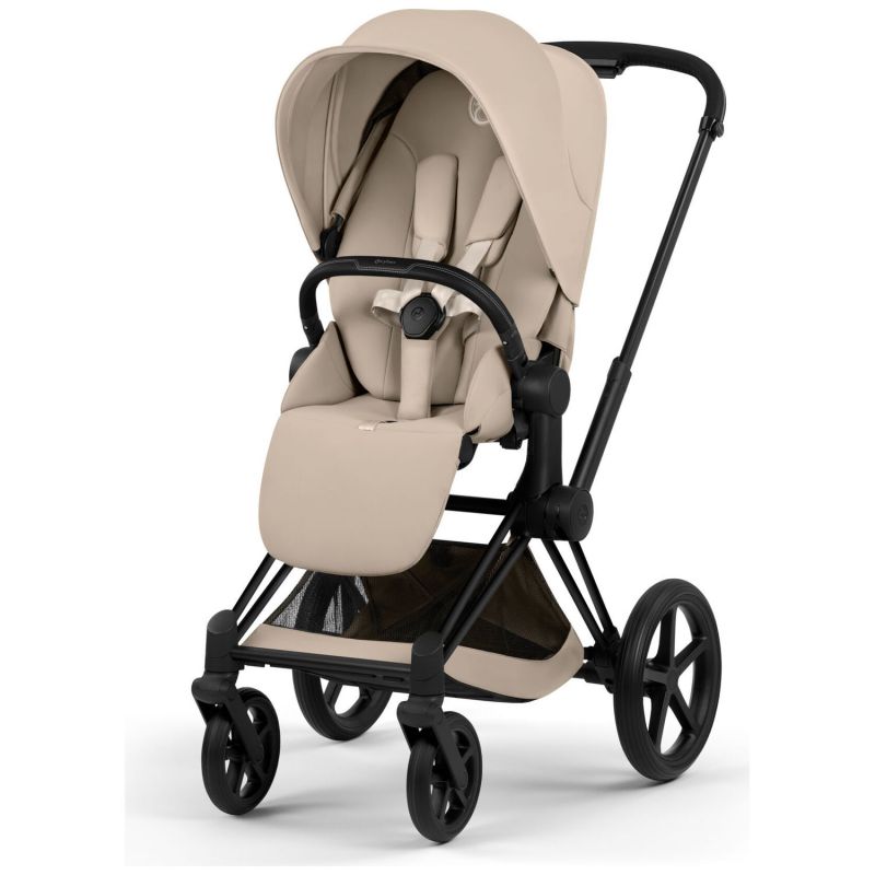 Duo PRIAM 2026 Poussette tout-terrain avec nacelle pliable et Châssis Matt Black Cozy Beige Cybex Produit 2