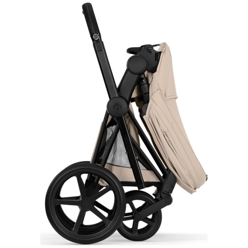 Duo PRIAM 2026 Poussette tout-terrain avec nacelle pliable et Châssis Matt Black Cozy Beige Cybex Produit 9