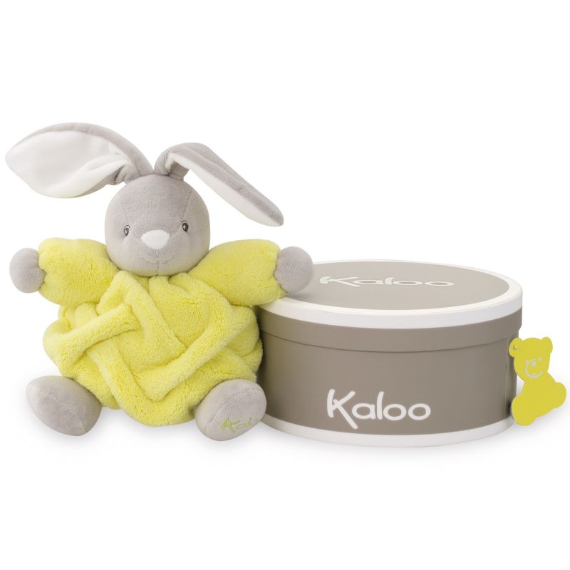 Coffret doudou boule Néon lapin jaune (18 cm) Kaloo