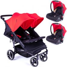 Pack Duo Poussette Double Easy Twin 3.0S rouge  par Baby Monsters